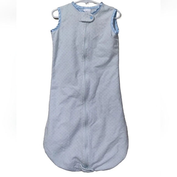 Swaddle Designs 100% Cotton Zzzip Me Sleeveless Blue Swaddle 6-12 Months - Picture 1 of 7